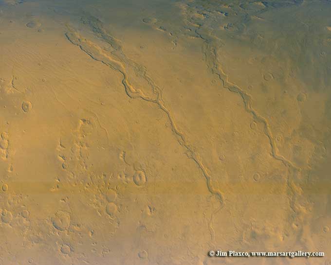 Dao, Niger, and Harmakhis Vallis of Mars