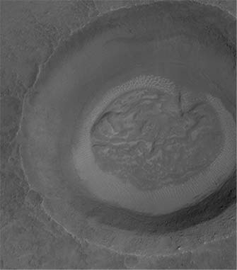 Figure 1. Original martian crater image before contrast enhancement and colorization
