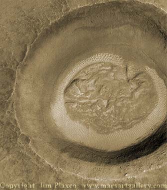 The Martian crater without the snow