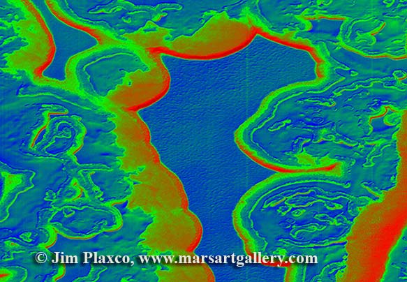 Genesis colorized image of Mars south polar terrain