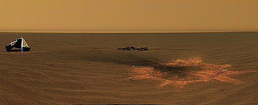 The Mars Exploration Rover Opportunity's Heatshield on the surface of Mars